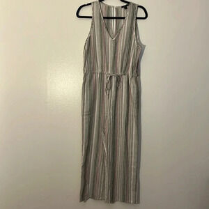 Drew | Anthropologie striped sleeveless jumpsuit romper Women’s size M Linen +